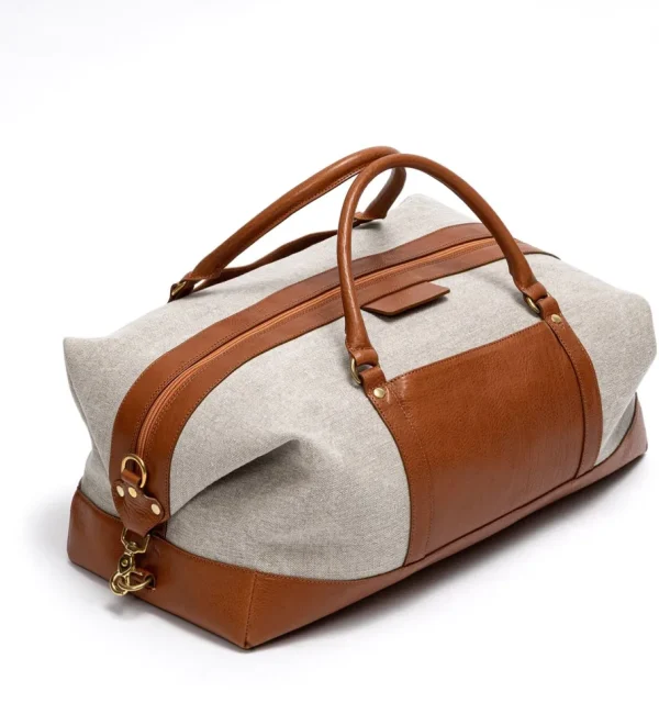 Treger Canvas Duffle Bag - Cognac/Elfenbein Sale