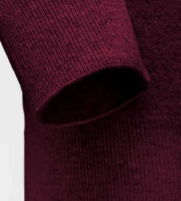 Treger Pullover aus Lammwolle mit Sattelärmeln - Bordeaux Hot